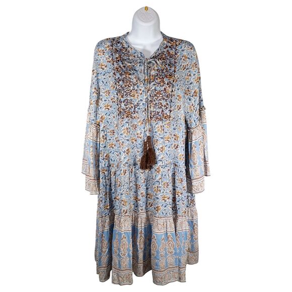 Miss June Paris Dress Tiered Knee-Length Tassel Womens Large - Picture 1 of 6